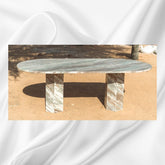 Table à manger Myra Fantasy en marbre marron 8 places